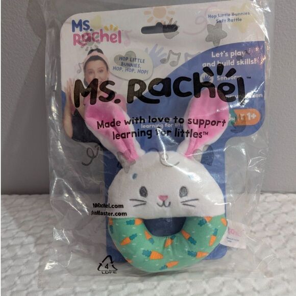 Ms. Rachel Other - Ms. Rachel Hop Little Bunnies Soft Rattle